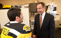 Dr. Fadale with Bruins hockey player